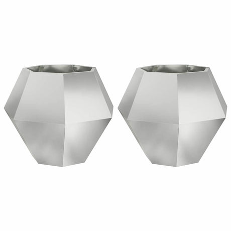 Vidaxl plantenbak 2 pcs zilver 75 x 75 x 60 cm gegalvaniseerd staal