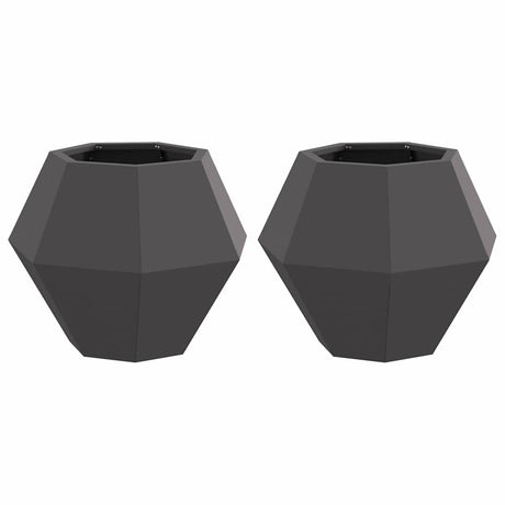 Vidaxl plantenbak 2 pcs zwart 50 x 50 x 40 cm staal