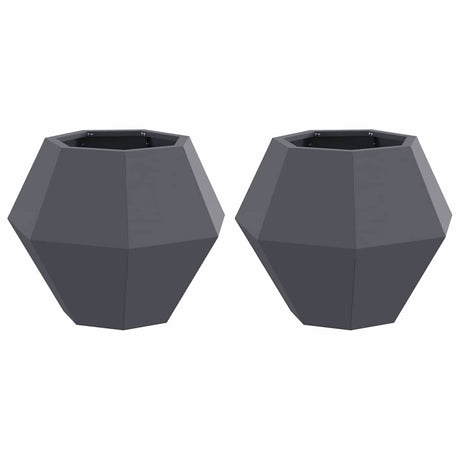 Vidaxl plantenbak 2 pcs antraciet 50 x 50 x 40 cm staal