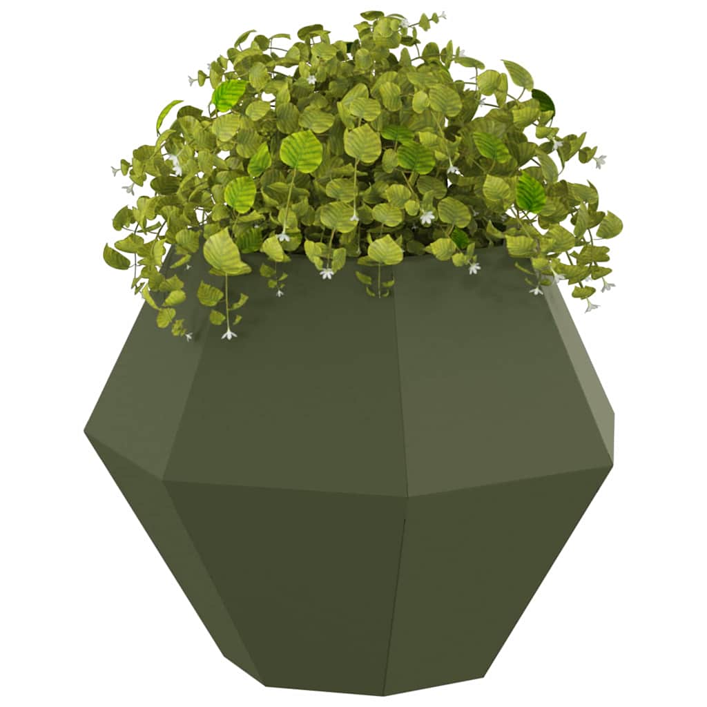 Vidaxl plantenbak olijf groen 50 x 50 x 40 cm staal