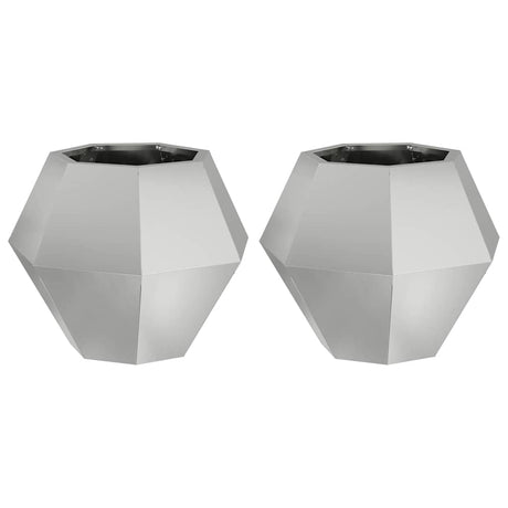 Vidaxl plantenbak 2 pcs zilver 50 x 50 x 40 cm gegalvaniseerd staal
