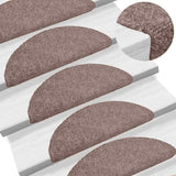 Vidaxl trapmatten zelfklevend 20 stuks 65x21x4 cm lichtbruin halfrond groot