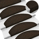 Vidaxl trapmatten zelfklevend 30 stuks 65x21x4 cm donkerbruin halfrond groot