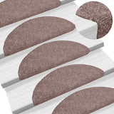 Vidaxl trapmatten zelfklevend 20 stuks 56x17x3 cm lichtbruin halfrond