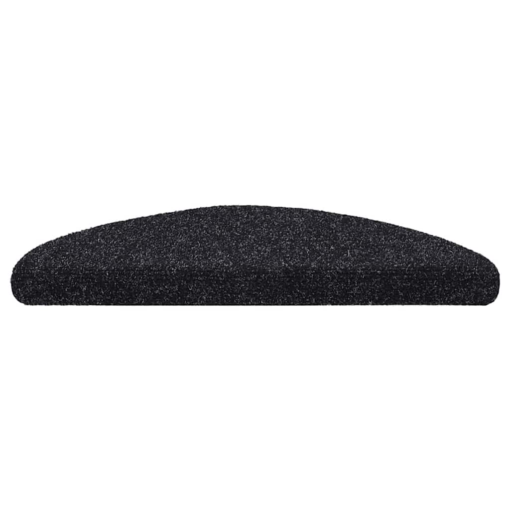 Vidaxl trapmatten zelfklevend 20 stuks 56x17x3 cm zwart halfrond