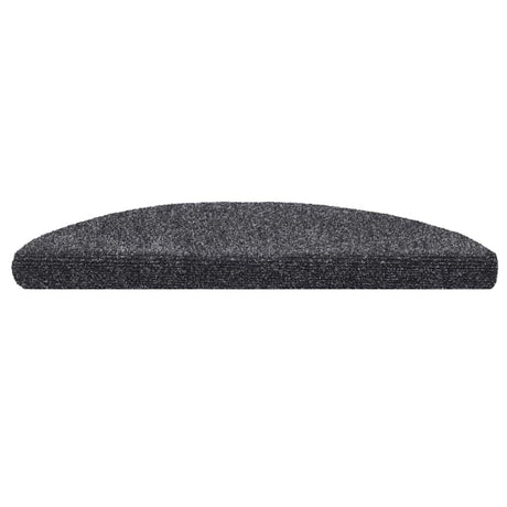 Vidaxl trapmatten zelfklevend 30 stuks 56x17x3 cm donkergrijs halfrond
