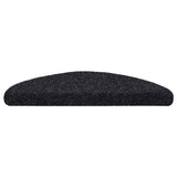 Vidaxl trapmatten zelfklevend 30 stuks 56x17x3 cm zwart halfrond