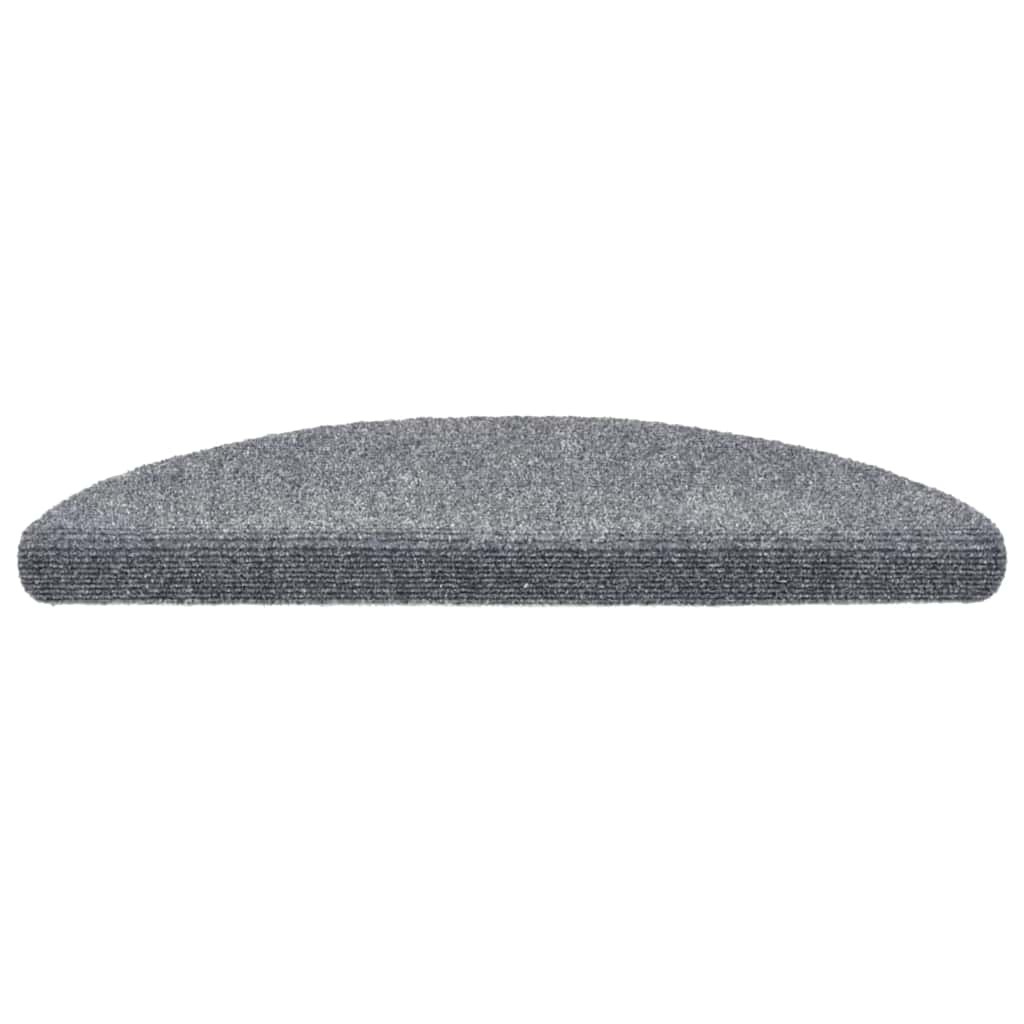 Vidaxl trapmatten zelfklevend 30 stuks 56x17x3 cm lichtgrijs halfrond