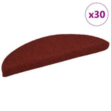 Vidaxl trapmatten zelfklevend 30 stuks 56x17x3 cm bordeaux rood halfrond