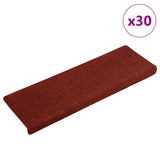 Vidaxl trapmatten zelfklevend 30 stuks 65x21x4 cm bordeaux rood rechthoekige rand