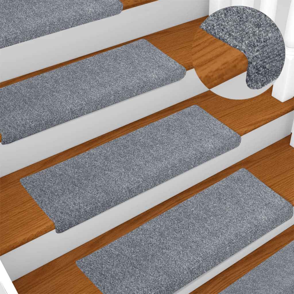 Vidaxl trapmatten zelfklevend 20 stuks 65x21x4 cm lichtgrijs rechthoekige rand
