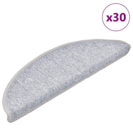 Vidaxl trapmatten 30 st 56x17x3 cm lichtgrijs halfrond