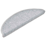 Vidaxl trapmatten 30 st 56x17x3 cm lichtgrijs halfrond