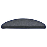 Vidaxl trapmatten 30 st 56x17x3 cm donkergrijs en blauw halfrond