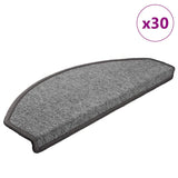 Vidaxl trapmatten 30 st 65x24x4 cm donkergrijs halfrond groot