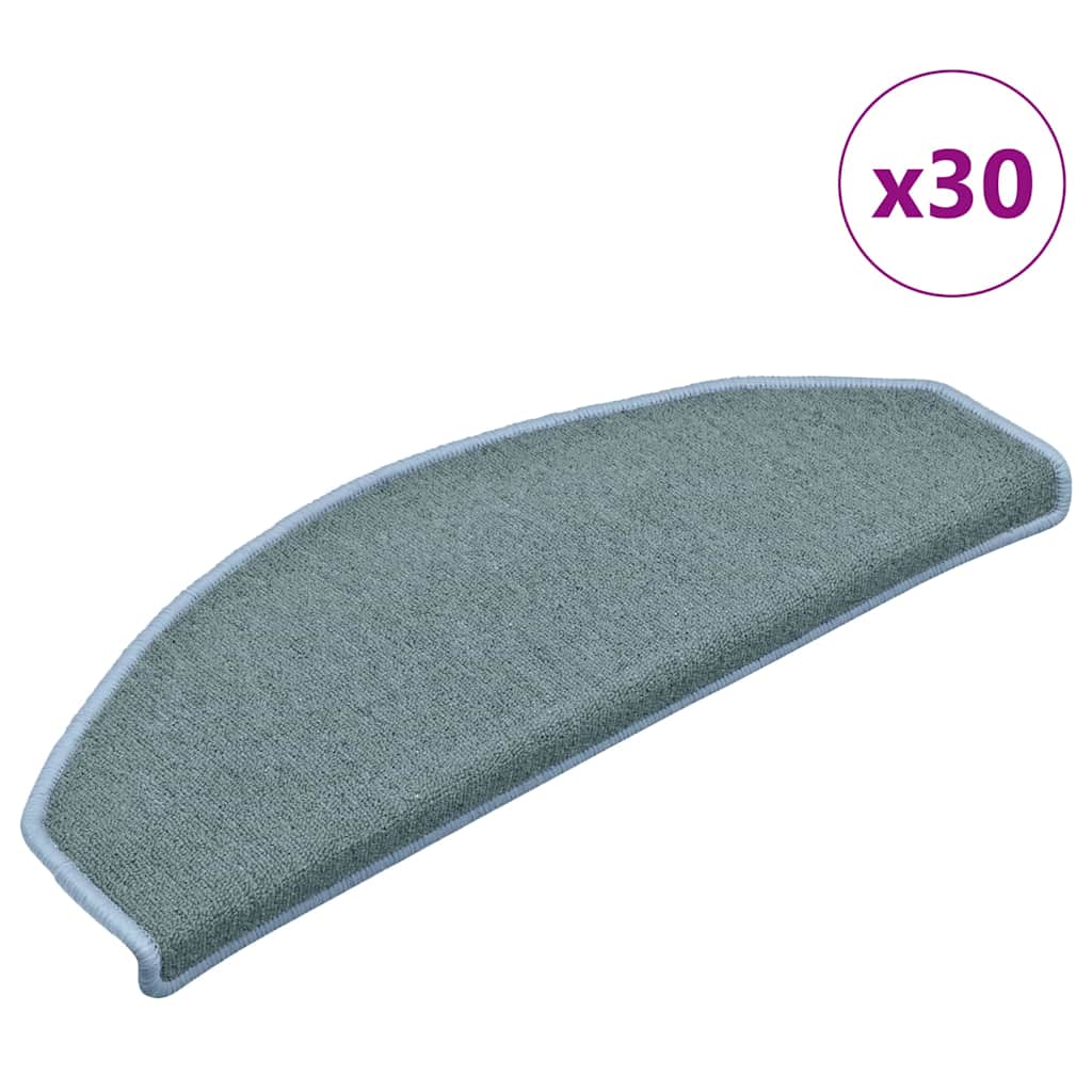 Vidaxl trapmatten 30 st 65x24x4 cm zeeblauw halfrond groot