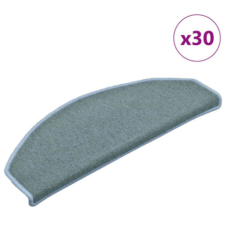 Vidaxl trapmatten 30 st 65x24x4 cm zeeblauw halfrond groot