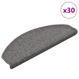 Vidaxl trapmatten 30 st 65x24x4 cm donkergrijs halfrond groot