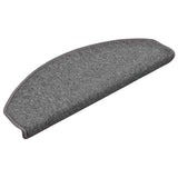 Vidaxl trapmatten 30 st 65x24x4 cm donkergrijs halfrond groot