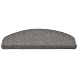 Vidaxl trapmatten 30 st 65x24x4 cm donkergrijs halfrond groot