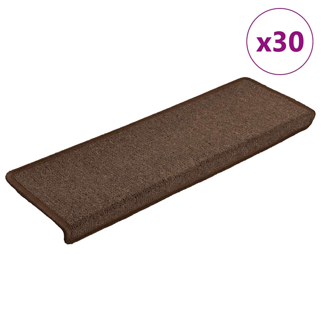 Vidaxl trapmatten 30 st 65x21x4 cm koffiebruin rechthoekige rand
