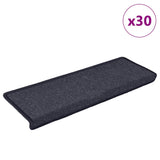 Vidaxl trapmatten 30 st 65x21x4 cm donkergrijs en blauw met rechthoekige rand