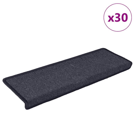 Vidaxl trapmatten 30 st 65x21x4 cm donkergrijs en blauw met rechthoekige rand