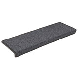 Vidaxl trapmatten 30 st 65x21x4 cm donkergrijs rechthoekige rand