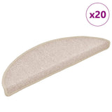 Vidaxl trapmatten 20 st 56x17x3 cm taupe halfrond