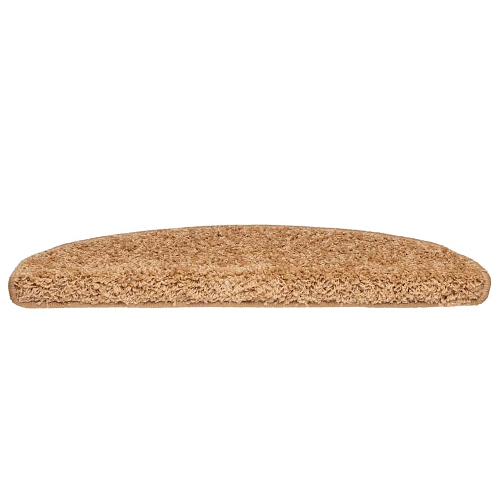 Vidaxl trapmatten 30 st 65x21x4 cm beige halfrond groot