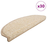 Vidaxl trapmatten 30 st 65x21x4 cm crème halfrond groot