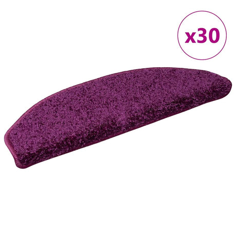 Vidaxl trapmatten 30 st 65x21x4 cm violet halfrond groot