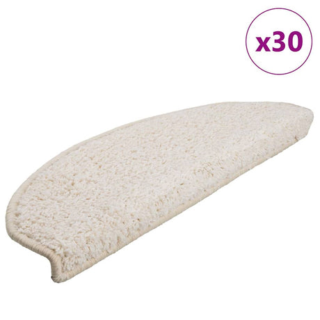 Vidaxl trapmatten 30 stuks 65x21x4 cm wit halfrond groot