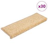 Vidaxl trapmatten 30 st 65x21x4 cm crème met rechthoekige rand