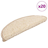 Vidaxl trapmatten 20 st 56x17x3 cm crème halfrond
