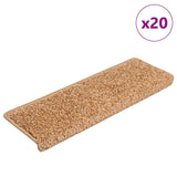 Vidaxl trapmatten 20 st 65x21x4 cm beige rechthoekige rand