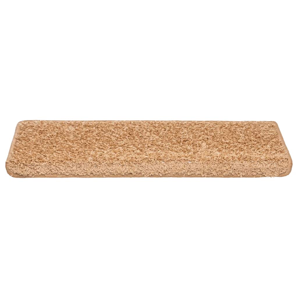 Vidaxl trapmatten 20 st 65x21x4 cm beige rechthoekige rand