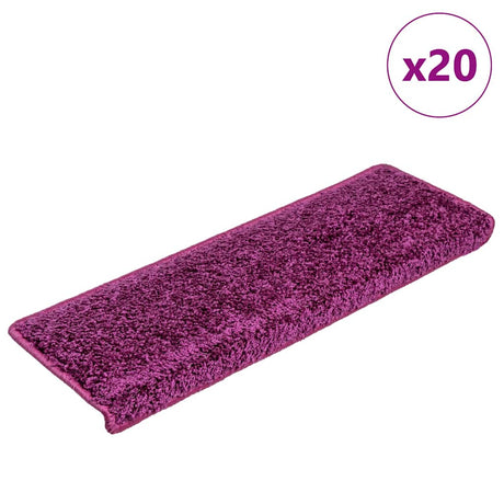 Vidaxl trapmatten 20 st 65x21x4 cm violet rechthoekige rand