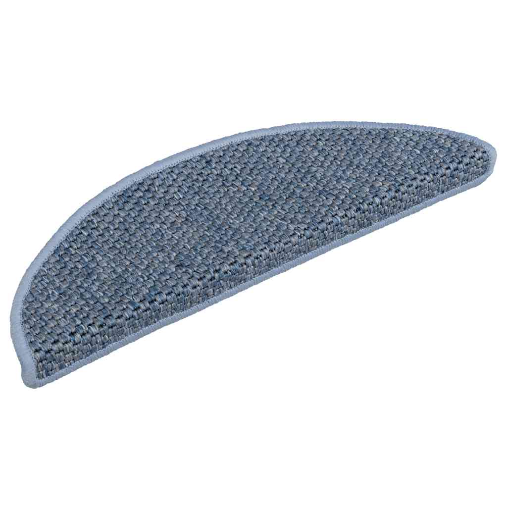 Vidaxl trapmatten zelfklevend sisal-look 30 st 56x17x3 cm blauw