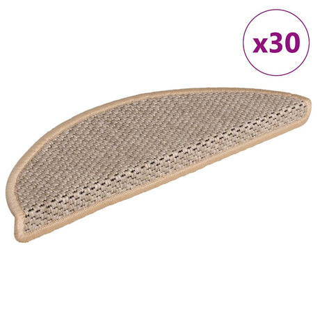 Vidaxl trapmatten zelfklevend sisal-look 30 st 56x17x3 cm lichtbeige