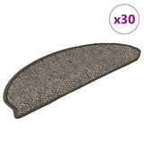 Vidaxl trapmatten zelfklevend sisal-look 30 st 65x21x4 cm grijs-beige