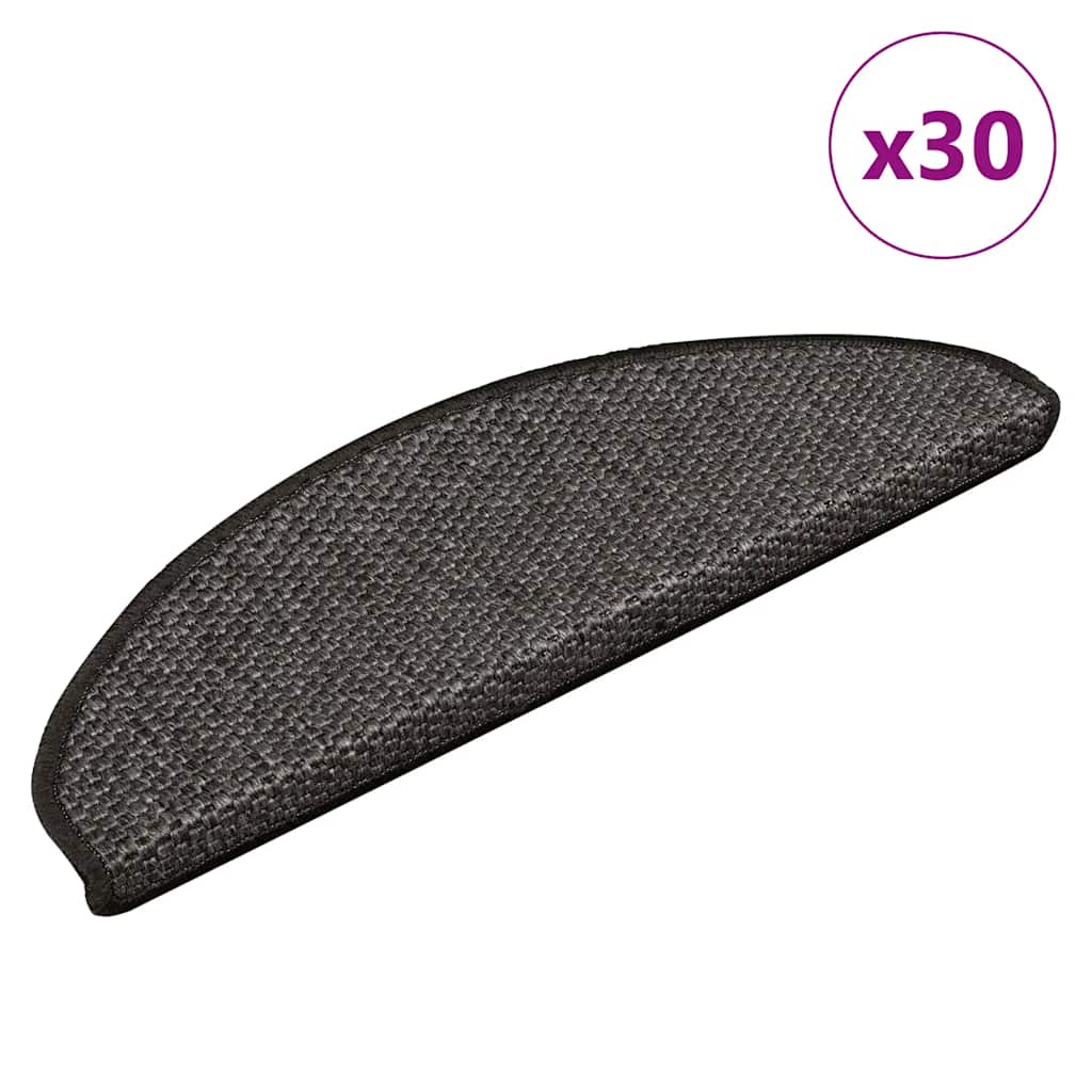 Vidaxl trapmatten zelfklevend sisal-look 30 st 65x21x4 cm antraciet