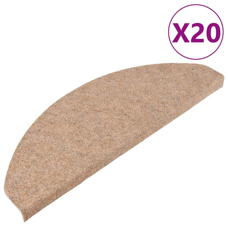 Vidaxl trapmatten zelfklevend 20 st 65x22,5x3,5 cm beige