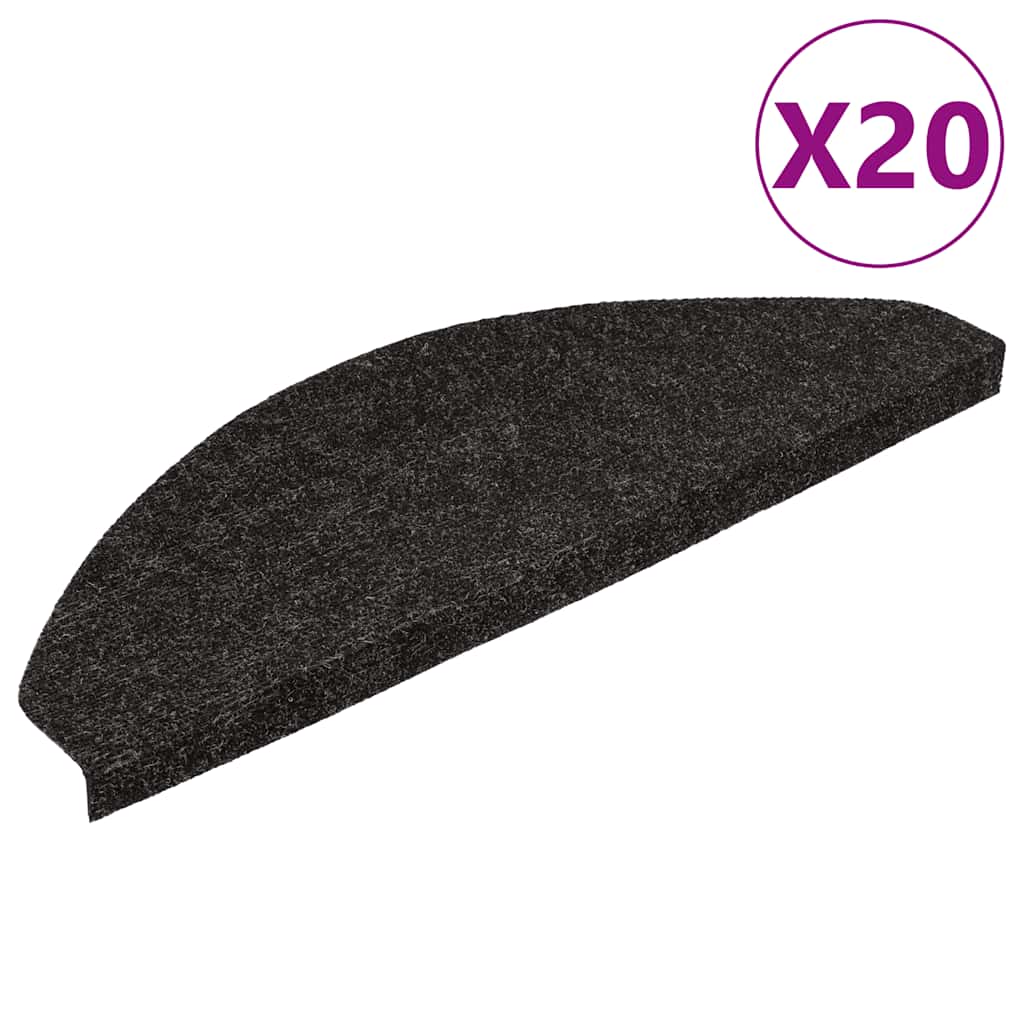 Vidaxl trapmatten zelfklevend 20 st 56x17x3 cm zwart