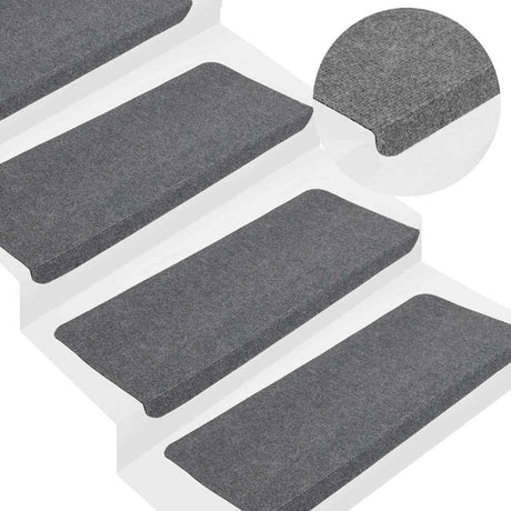 Vidaxl trapmatten zelfklevend 30 st 65x24,5x3,5 cm grijs