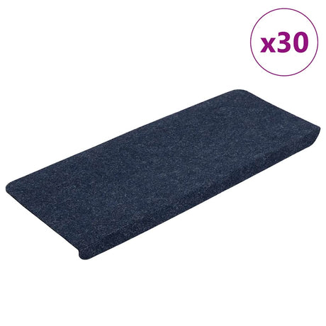 Vidaxl trapmatten zelfklevend 30 st 65x24,5x3,5 cm blauw