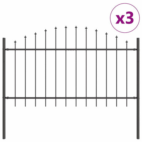 Vidaxl tuinhek 3 pcs grijs 170 x 140 cm gepoedercoat staal