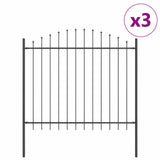 Vidaxl tuinhek 3 pcs grijs 170 x 165 cm gepoedercoat staal