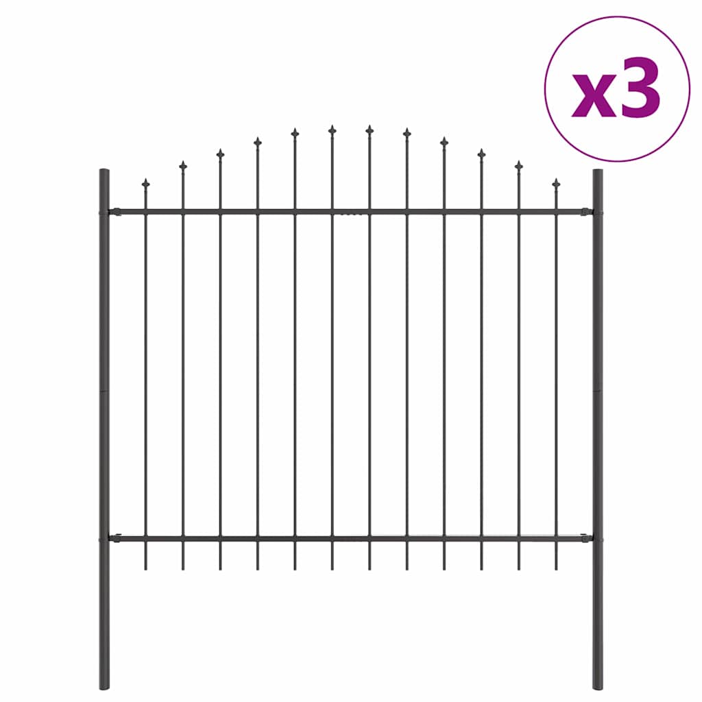 Vidaxl tuinhek 3 pcs grijs 170 x 190 cm gepoedercoat staal