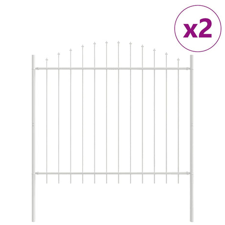 Vidaxl tuinhek 2 pcs wit 170 x 190 cm gepoedercoat staal